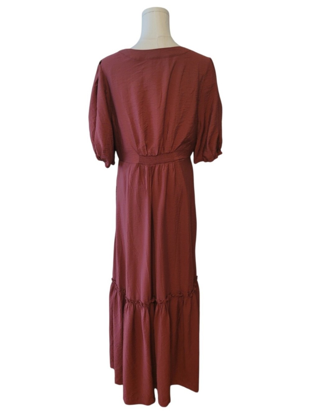 Maeve by Anthropologie Russet Red Tiered Maxi Dress Size Large - Picture 5 of 6